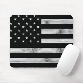 USA flagga Rustic Wood Black White Patriotic Ameri Musmatta