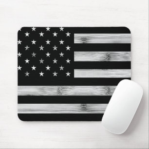 USA flagga Rustic Wood Black White Patriotic Ameri Musmatta