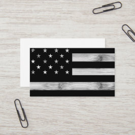 USA flagga Rustic Wood Black White Patriotic Ameri Visitkort