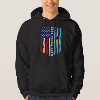USA flagga & Saint Lucia Flagga Best Pepaw någonsi Hoodie