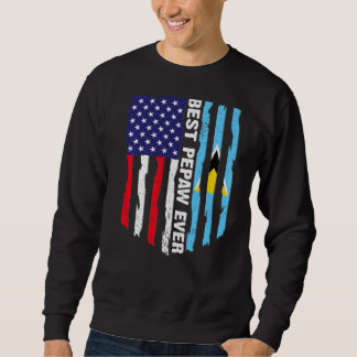 USA flagga & Saint Lucia Flagga Best Pepaw någonsi Lång Ärmad Tröja