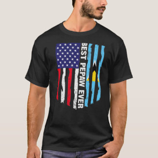 USA flagga & Saint Lucia Flagga Best Pepaw någonsi T Shirt
