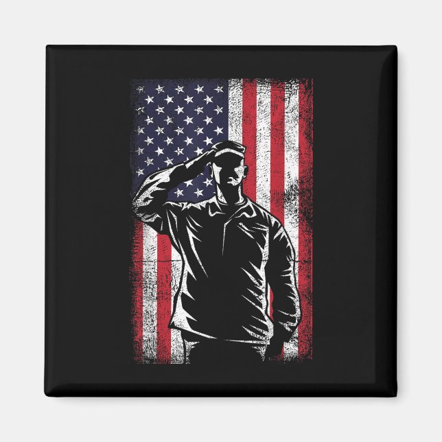 USA flagga Salute Memorial Day Magnet (Framsidan)