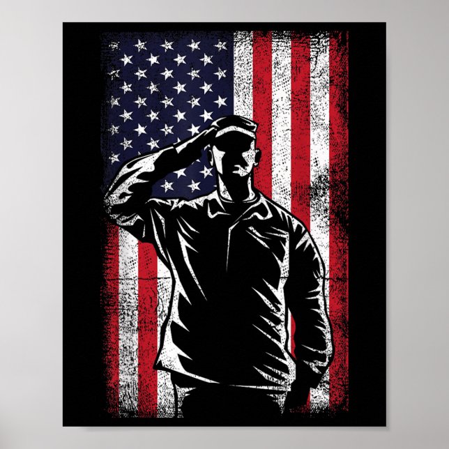 USA flagga Salute Memorial Day Poster (Framsidan)