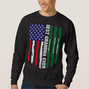 USA flagga & Saudiarabien Flagga Best Grandma nåns Lång Ärmad Tröja