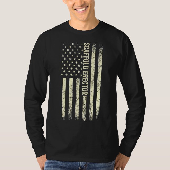 USA flagga Scaffolding Proud American Scaffold Ere T Shirt (Framsida)