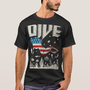 USA flagga Scuba Dive Scuba Diver American Scuba D T Shirt