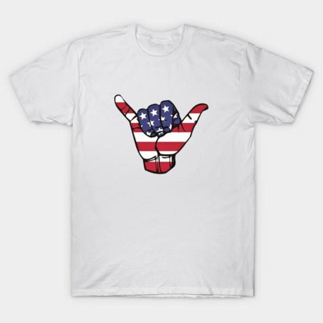 USA flagga Shaka T Shirt (Skapare uppladdad)