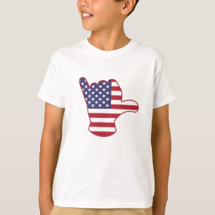 USA flagga Shaka-tecken T Shirt