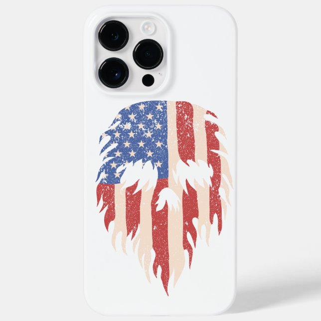 USA Flagga Skalle Skägg | Distressed Patriotisk De (Baksida)