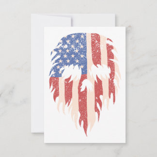 USA Flagga Skalle Skägg | Distressed Patriotisk De Tack Kort