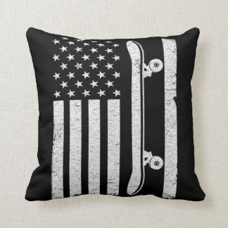 USA Flagga Skateboard Patriotic 4:e juli Funny ska Kudde