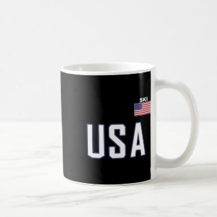 USA Flagga Skidteam Coola skidor utrustning för sk Kaffemugg