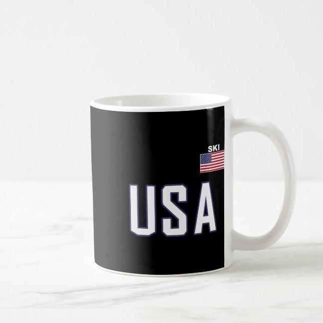 USA Flagga Skidteam Coola skidor utrustning för sk Kaffemugg (Höger)