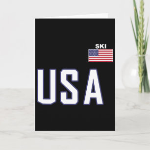 USA Flagga Skidteam Coola skidor utrustning för sk Kort