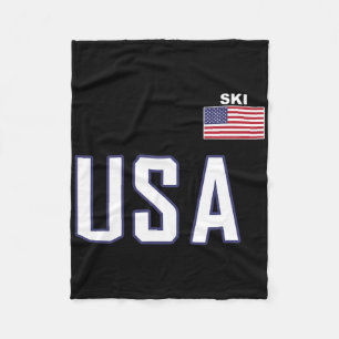 Usa Flagga Skidteam Coola Skidutrustning För Skidå Fleecefilt
