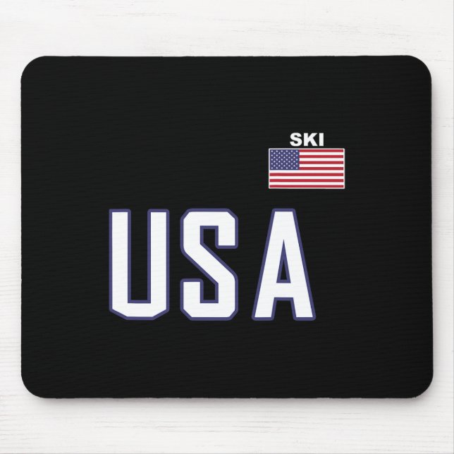 USA Flagga Skidteam Coola Skidutrustning För Skidå Musmatta (Framsidan)