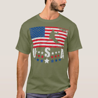 USA flagga Skiing Skier Ski Älskare Tee