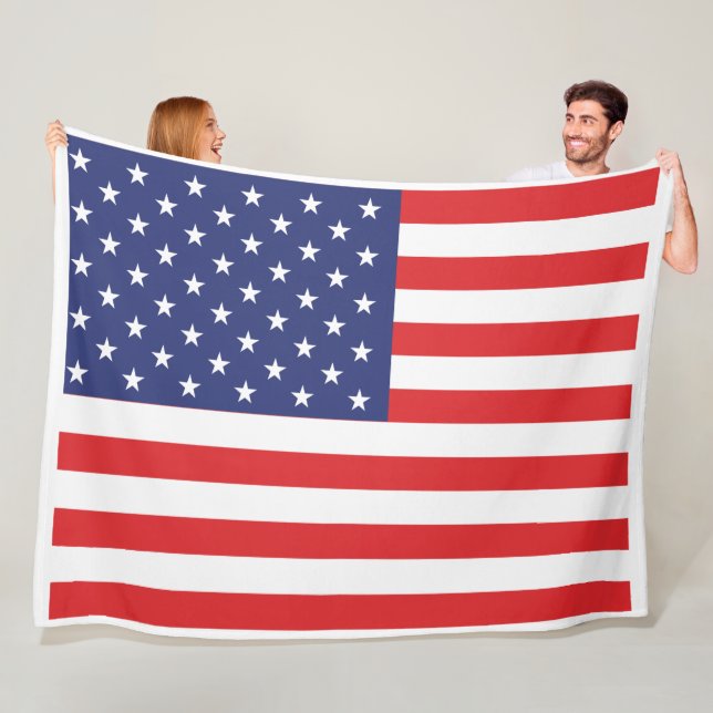 USA flagga Skriv ut Patriotic Fleece Blanket (På plats)