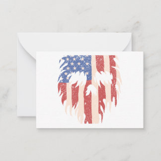 USA flagga Skull Beard | Delstressad patriotisk de Anteckningskort