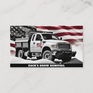 *~* USA flagga Snö remoal Lastbil AP74 Patriotic Visitkort