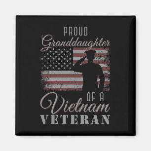 USA flagga Soldier Proud Granddotter till ett Viet Magnet
