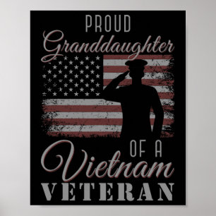 USA flagga Soldier Proud Granddotter till ett Viet Poster