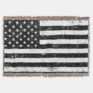 USA flagga som är svartvit Filt