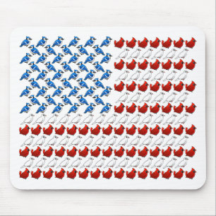 USA flagga som göras av fåglar Musmatta