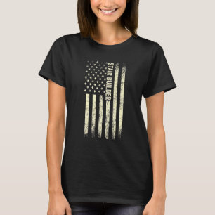 USA flagga Stair Byggnad Proud American Stair Buil T Shirt