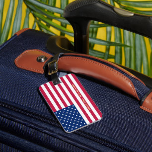 USA flagga Stars Rand Patriotic America Travel Bagagebricka