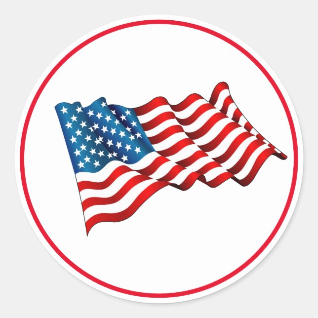 USA flagga Stickers Runt Klistermärke (Framsida)