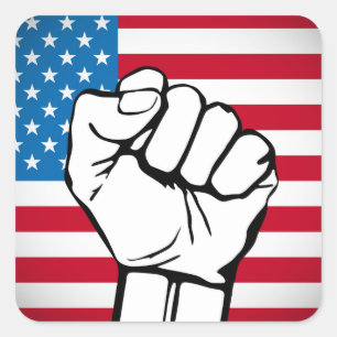 USA flagga Stigning Fort Fyrkantigt Klistermärke