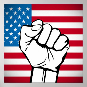 USA flagga Stigning Fort Poster