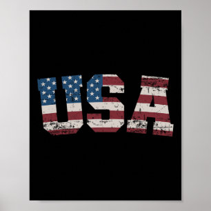 USA-flagga stjärnor och ränder för patriotisk själ Poster