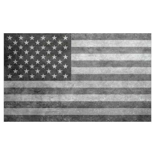 USA flagga, svart och vit, avsaltad väv Tyg (Yard)