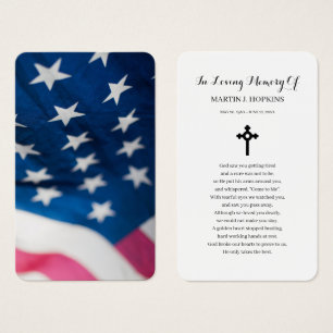 USA flagga sympati - vanliga minnesbönekort Visitkort
