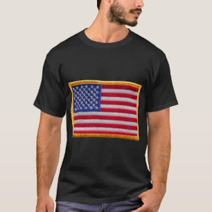 USA flagga, sytråd på plåster, järn på plåster T Shirt