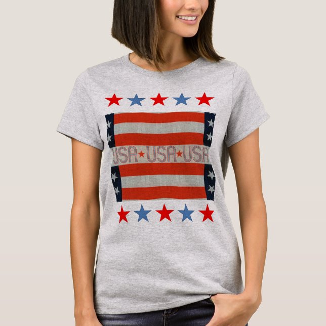 USA flagga T-Shirt (Framsida)
