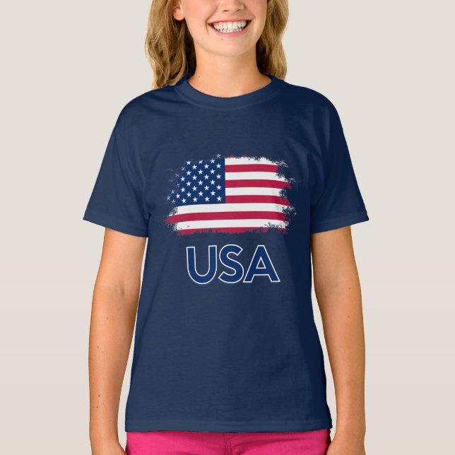 USA flagga T-Shirt (Framsida)
