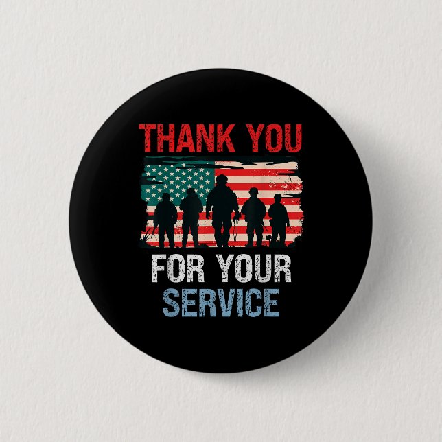 USA flagga Tack for your Service - Memorial Knapp (Framsida)