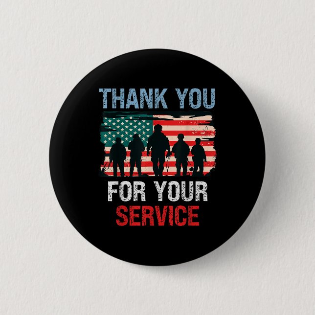 USA flagga Tack for your Service - Memorial Knapp (Framsida)