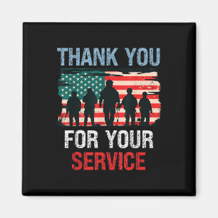 USA flagga Tack for your Service - Memorial Magnet