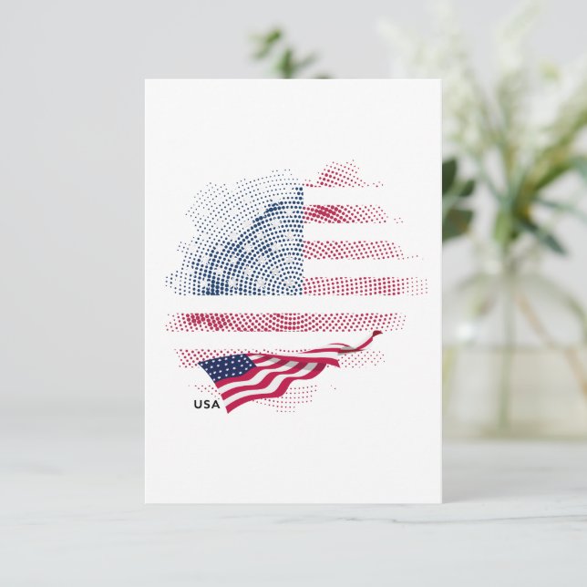 USA-flagga Tack Kort (Stående Fram)