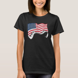 USA flagga Tangentbord Patriotic Pianist Classical T Shirt