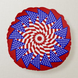 USA flagga-Teabag, 4-ROUND DEKORATIV KUDDE
