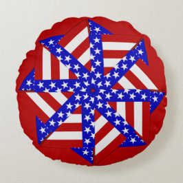 USA flagga-Teabag, 6-ROUND DEKORATIV KUDDE