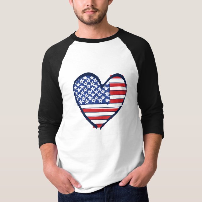 USA-Flagga Tee Shirt (Framsida)