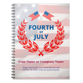 USA Flagga Tema Kontor Anpassad 4:e Juli Anteckningsbok