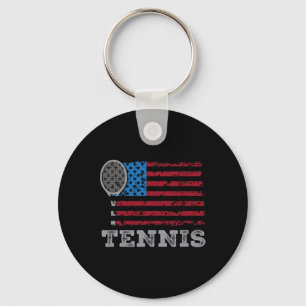 Usa Flagga Tennis Män Kvinnor Us Tennis Älskare Te Nyckelring